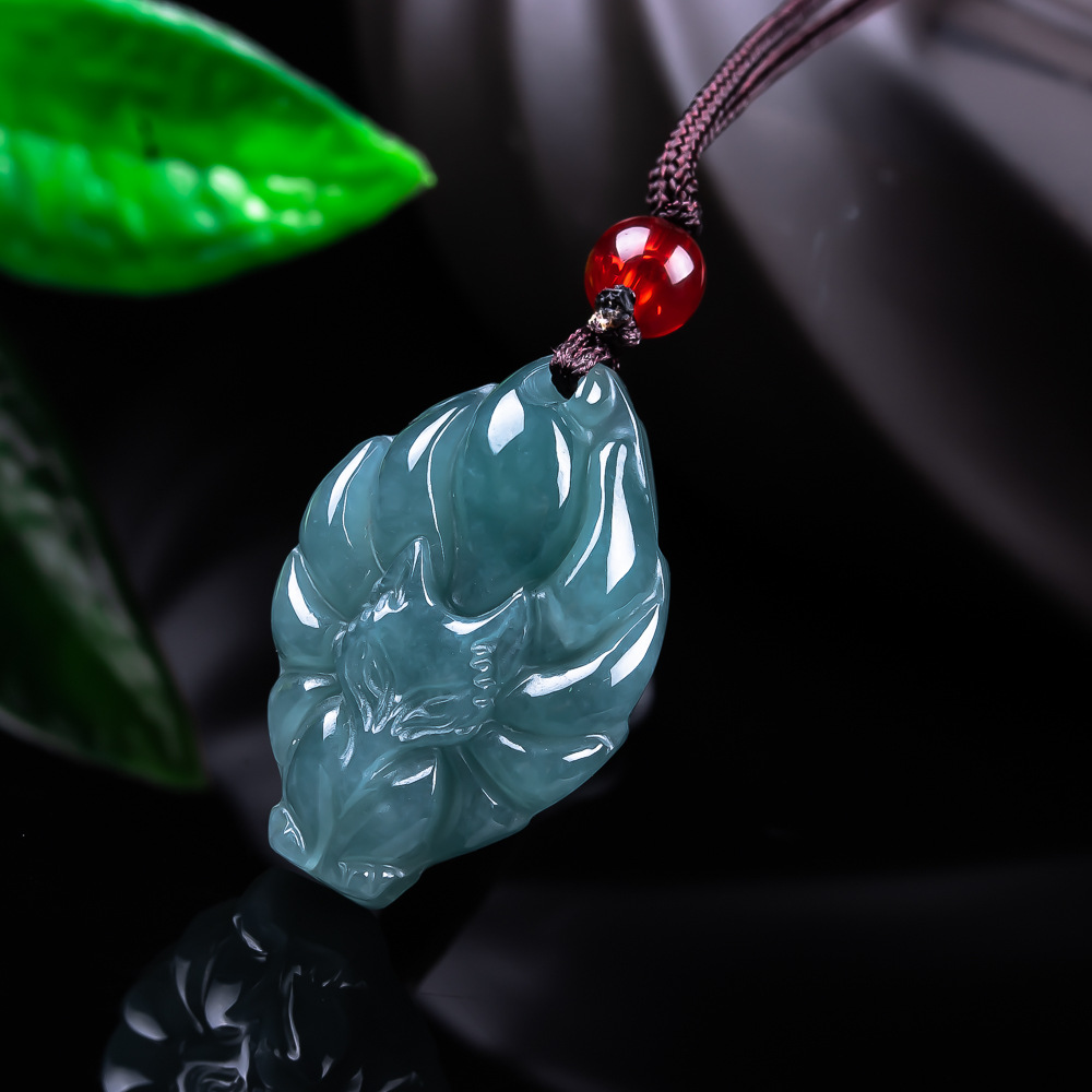 Jewelry Making With Stones - قلادة ثعلب من اليشم البورمي الطبيعي،