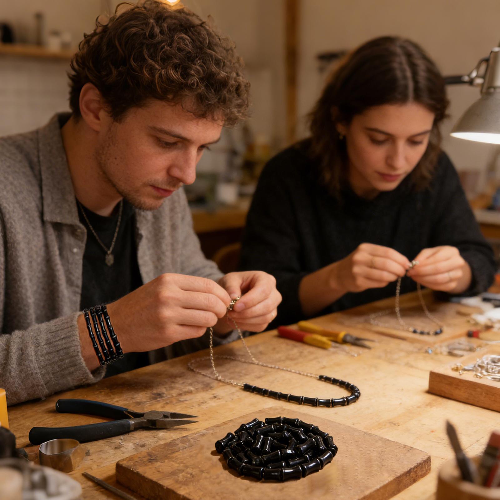 Jewelry Making Workshop For Kids - 50 قطعة من الخرز الزجاجي مقاس