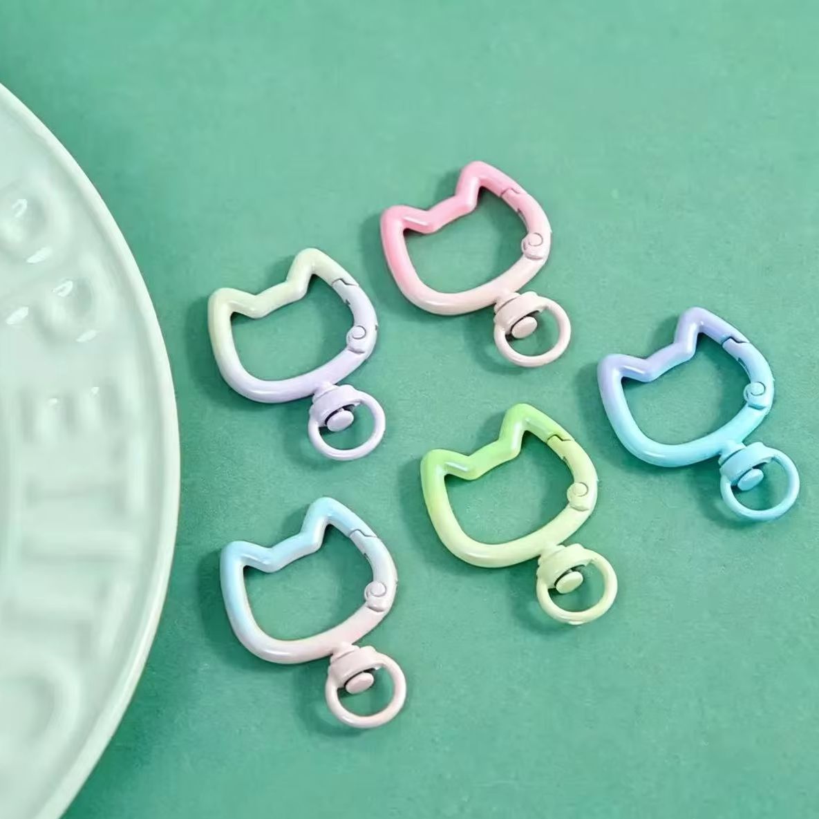 Jewelry Making School - 5-10 قطع سلسلة مفاتيح كارابينر بمشبك