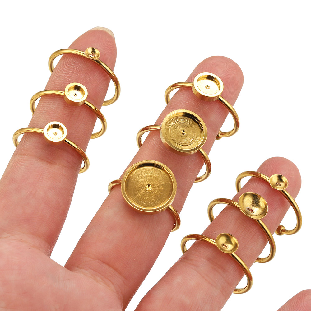 10 قطع من قواعد الخواتم المستد - مراجعة Jewelry Making With Stones وسعره