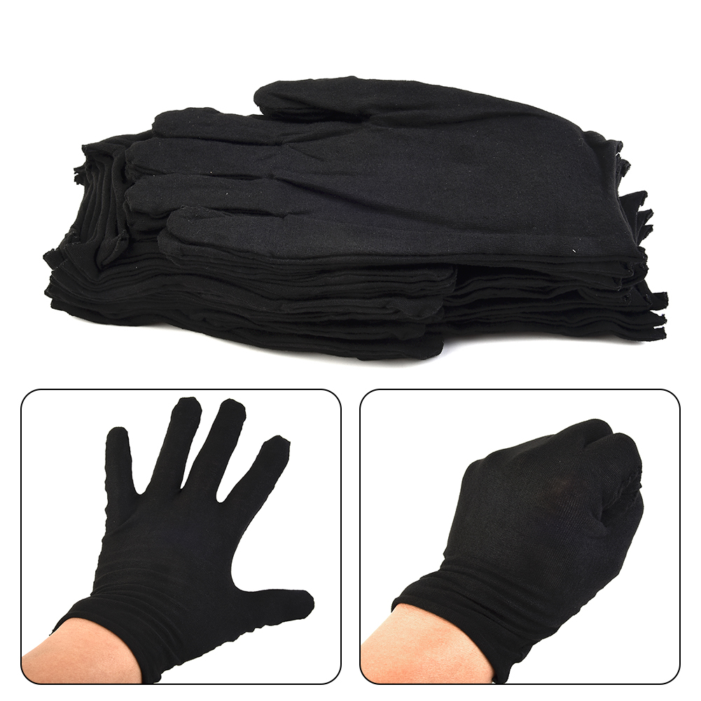 12 Pairs قفازات قطنية سوداء لي - مراجعة Jewelry Making Gloves وسعره